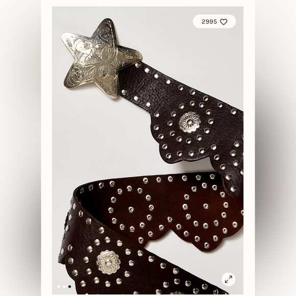 Free People Solar Myth Stud Belt. NWOT. Espresso - Picture 4 of 4